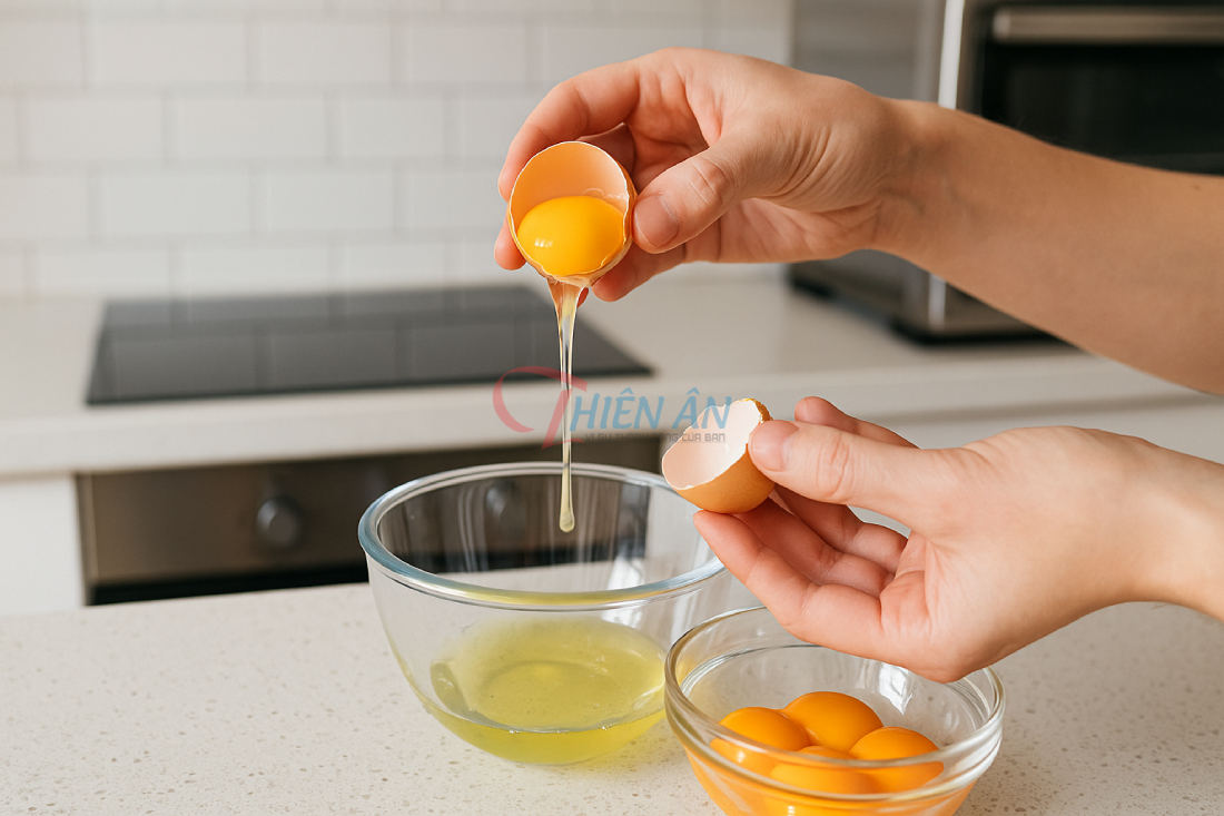 tách lòng trắng trứng