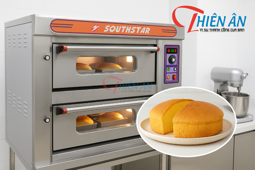 nướng bánh bông lan bằng lò nướng southstar