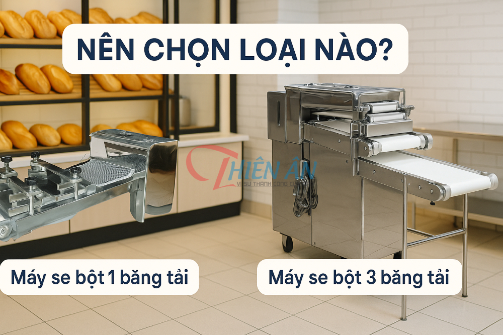 So sánh máy se bột 1 băng tải và 3 băng tải trong tiệm bánh – nên chọn loại nào tốt hơn?