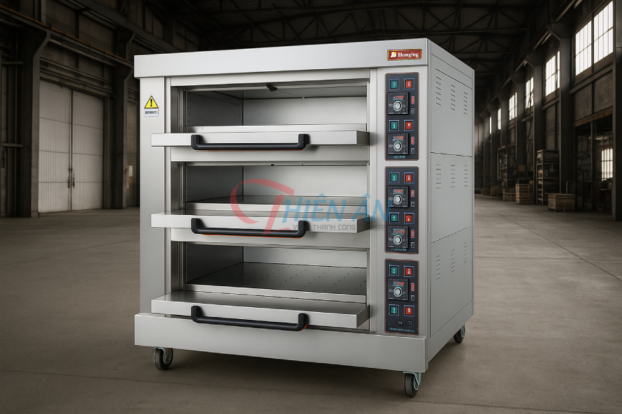 Lò nướng 3 tầng 6 khay Hongling XYF-3KA-T dùng điện của Thiên Ân