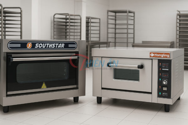 So sánh lò nướng công nghiệp Southstar và Hongling cho tiệm bánh.