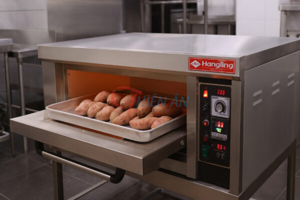 Lò Hongling XYF-1KA-T 1 tầng 2 khay dùng cho xe khoai nướng lưu động