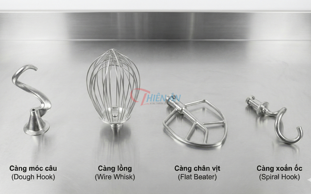 Các loại càng đánh bột trong máy trộn bột, máy đánh kem trứng và công dụng