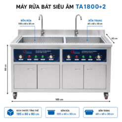 Kích thước máy rửa bát siêu âm TA1800+2